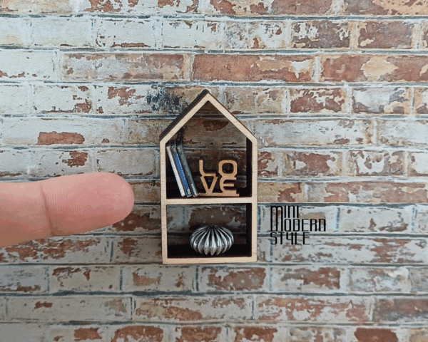 Mensola a forma di casa Hannah in legno