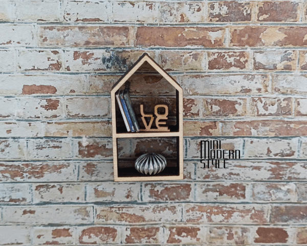 Mensola a forma di casa Hannah in legno - immagine 4