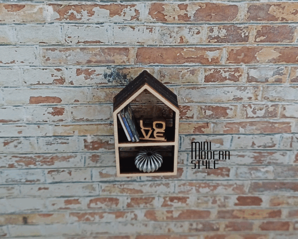 Mensola a forma di casa Hannah in legno - immagine 3