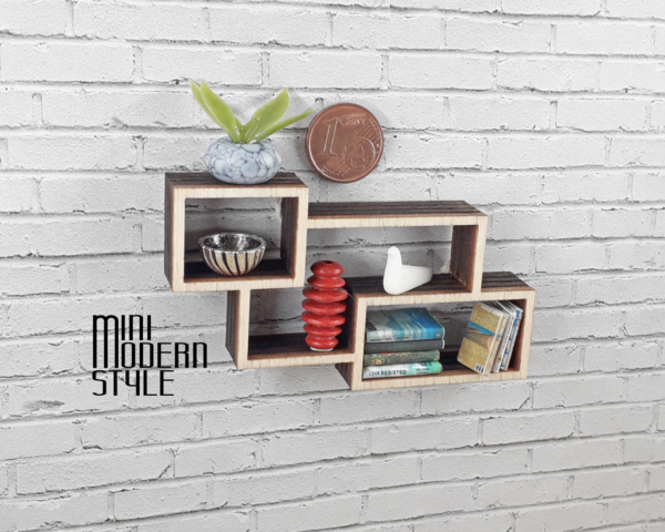 Mensola rettangoli Coleen in legno - immagine 3