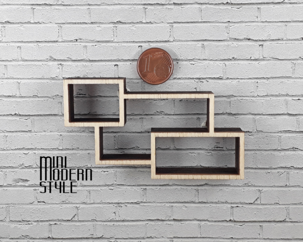 Mensola rettangoli Coleen in legno - immagine 4