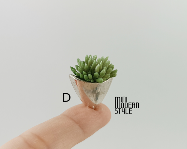 Vaso metallo con pianta artificiale - immagine 6
