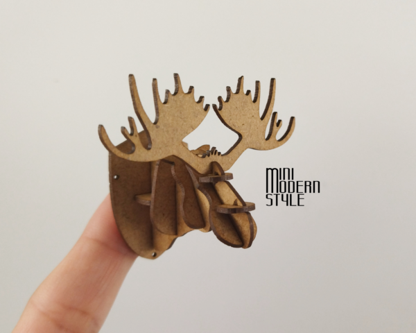 Trofeo testa d'alce in mdf - immagine 6