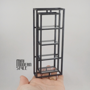 Libreria in legno e plexiglass modello Eleonor